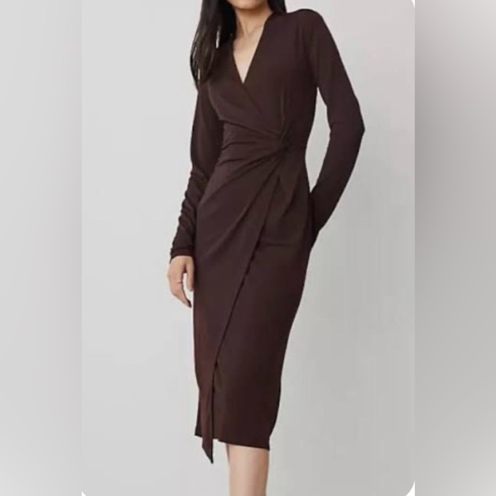 Ann Taylor Twist Waist Midi Dress